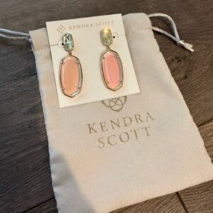 Kendra Scott Blush and Gold Statement Earrings